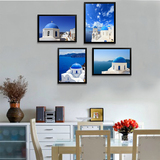 欧式客厅地中海装饰风景蓝天电表箱挂画创意画爱琴海单幅组合壁画