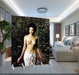 屏风隔断时尚中式现代欧式实木移动家具折屏客厅办公酒店油画美女