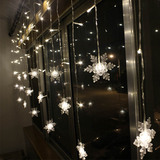 创意灯饰窗户装饰店面装饰小夜灯圣诞装饰3.5米雪花LED彩灯包邮