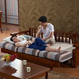 宜沃 橡木实木沙发床多功能推拉式客厅 1.8米三人位布艺沙发床