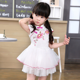新款女童旗袍古装公主蓬蓬纱连衣裙夏季小女孩六一儿童演出表演服