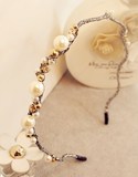 韩国金丝线缠绕发箍 珍珠串珠头箍 水钻波浪形状头饰 发饰