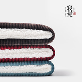 出口冬季新款加厚双层法莱绒毛毯 单人珊瑚绒毯子拉舍尔毛毯床单