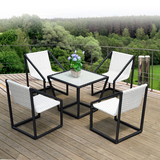 伦森国际  阳台桌椅组合休闲花园多功能简约现代艺术塑料桌椅套件