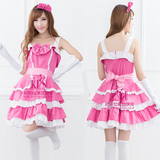 万圣节成人白雪公主裙cosplay舞蹈表演出服装女装粉色礼服连衣裙