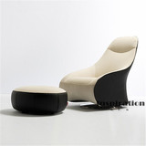 A.F.N设计师创意时尚皮革单人沙发躺椅卧室办公室午睡懒人沙发椅