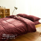 日式简约风天鹅绒纯色四件套 加厚保暖抗静电磨毛床笠式床上用品