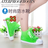 包邮回力中筒女学生系带水晶荧光绿雨鞋耐磨塑胶防滑亲子平底雨靴