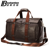 波斯丹顿商务休闲男士旅行手提袋牛皮行李包真皮大容量单肩斜挎包