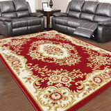 客厅茶几地毯卧室床边书房满铺红地垫 欧式手工加厚羊毛质感地毯