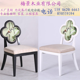 新中式餐椅实木餐厅餐椅酒店布艺单人沙发椅会所样板房休闲椅家具