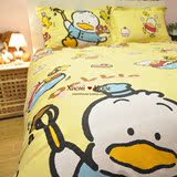 卡通美食黄色黄鸭Rubber Duck纯棉床上用品四件套床单床笠被套