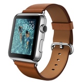 Apple Watch 标准版 (42毫米不锈钢表壳搭配鞍褐色经典扣式表带)