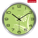 飞淘 新品时尚创意绿色花卉挂表 静音时钟 客厅卧室挂钟 石英钟表