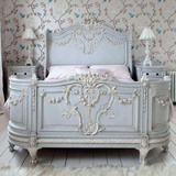美式高端定制家具欧式法式复古实木橡木雕花床实木雕花双人床婚床