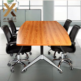 简约电脑办公桌会议桌铁艺实木板式家具现代大工作台长桌培训桌子