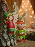YOURHOME|美式乡村 搪胶做旧彩绘复古童话小娃娃挂件圣诞节装饰品