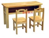 热卖幼儿园桌椅儿童原木双层两人桌子课桌椅学习桌椅樟子松桌子