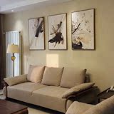 客厅装饰画现代简约沙发背景墙三联黑白抽象画个性创意水墨画北欧