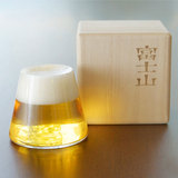 创意礼品 富士山啤酒杯子高硼硅玻璃果汁杯 家居生日礼物礼盒装