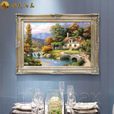 欧式手绘油画托马斯花园风景FC41客厅餐厅壁炉玄关美式有框装饰画