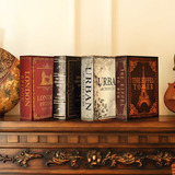 欧式仿真古典道具假书盒复古loft摆件酒吧隔板装饰品书橱书柜摆设