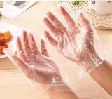 食品级一次性手套加厚pe塑料薄膜餐饮美容家务食品透明100支