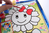 8个包邮  吸卡带框水彩画 涂色填色水彩画儿童益智亲子玩具带框画