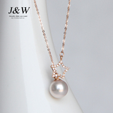 J＆W（珠宝）AKOYA天然珍珠五角星吊坠可调节款18k金项链