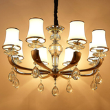 简欧式锌合金水晶吊灯 LED现代简约客厅吊灯餐厅灯卧室金色灯具