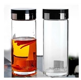 富光精艺正品单层加厚玻璃杯创意便携带盖防漏透明水杯大容量口杯