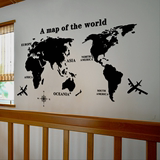 3D亚克力立体墙贴创意世界地图办公室墙贴纸客厅装饰贴画贴纸