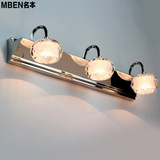 现代简约防水防雾LED不锈钢镜前灯浴室灯水晶镜灯卫生间镜柜创意