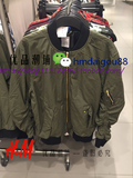 HM H&M hm 男装专柜代购 军绿黑色袖子褶皱夹克风衣外套