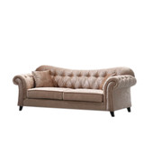 美式简约现代单双三人沙发 布艺复古沙发田园绒质欧式软包沙发