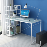 家用台式电脑桌简易带书柜书架办公桌简约现代组合写字台特价书桌