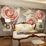维雅斯3D欧式电视背景墙壁纸客厅玉雕花卉大型壁画卧室现代无缝
