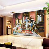 欧式油画无缝整体大型壁纸璧布客厅电视背景墙纸 酒店影视墙壁画