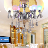 现代简约客厅吊灯大气创意花瓣灯罩铁艺水晶吊灯卧室餐厅吊灯具