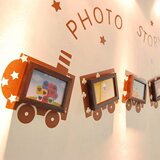 照片墙创意儿童房卡通相框墙组合小火车墙贴相片墙免费洗照片送胶