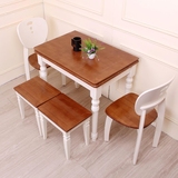 地中海实木美式乡村折叠餐桌椅可伸缩餐桌组合英伦风格小户型桌子