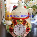 树脂招财猫摆件大号陶瓷存钱罐储蓄罐开业结婚家居创意礼品时钟表