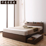 储物床双人板式床1.5 1.8米高箱体床简约现代收纳床多功能床定制