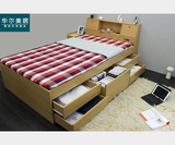 日式榻榻米床宜家1.8米1.5双人床简约现代板式床高箱储物床收纳床