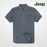 JEEP/吉普正品男装夏季新款军旅风美式户外休闲短袖衬衫JS12WH136