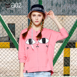 a02商场同款2016时尚少女系大眼猫图案连帽外套 D1R1B0A21KC