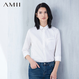 Amii2016春装新款 艾米女装旗舰店百搭长袖OL女士衬衣春秋衬衫