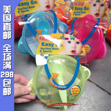 美国直邮Nuby努比便携婴儿吸盘碗带勺子 宝宝防摔训练碗儿童餐具