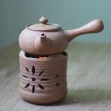红茶温茶器 煮茶炉 功夫茶具手工拉胚粗陶酒精茶炉 普洱侧把茶壶