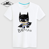 小清新卡通蝙蝠侠印花男士短袖T恤韩版修身夏款纯棉圆领打底衫